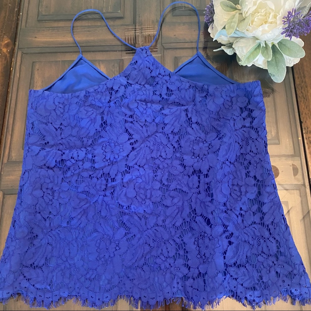 J.Crew Royal Blue “Carrie” Lace Cami - Picture 7 of 9